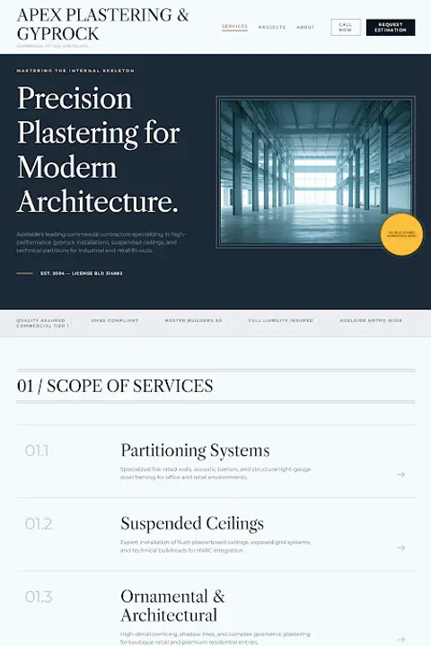 Blueprint Precision — Drywall Contractor website design