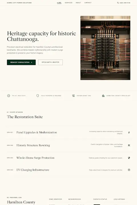 The Master's Grid — Electrician website design