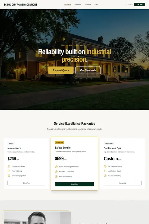 The Master's Grid — Electrician website design