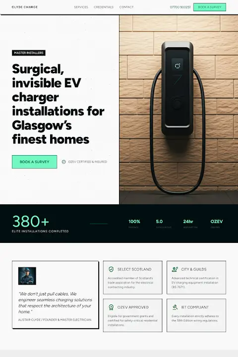 Blueprint Precision — EV Charger Installation website design