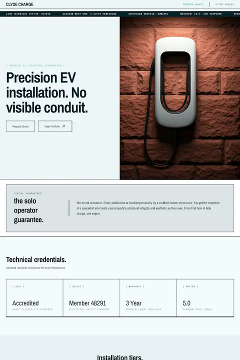 The Architectural Conduit — EV Charger Installation website design