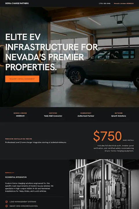 Alpine Voltage — EV Charger Installation website design