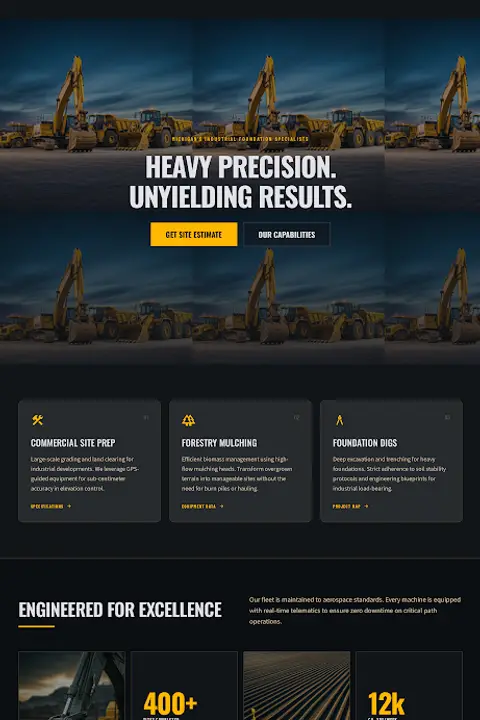 Iron Precision — Excavation & Land Clearing website design