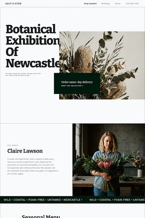 Raw Botanist — Florist website design