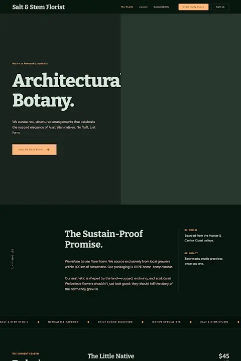 Moody Botanical — Florist website design