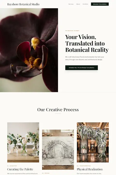 Botanical Heritage — Florist website design