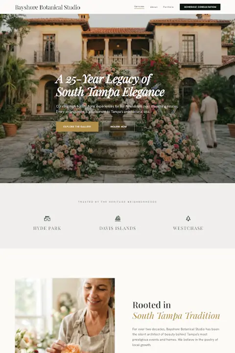 Botanical Heritage — Florist website design