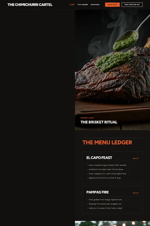 Wood & Ink Ledger — Food Truck website design