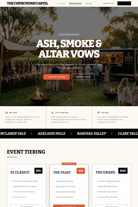 The Chimichurri Cartel Design System — Food Truck website design