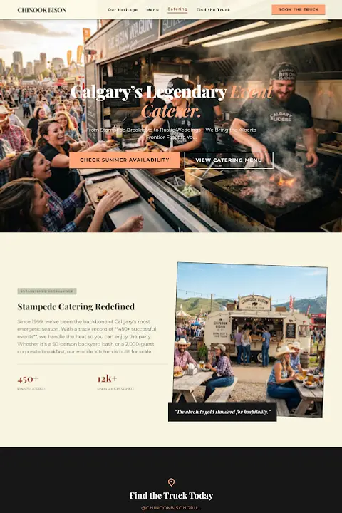 Heritage Hearth & Foothills — Food Truck website design
