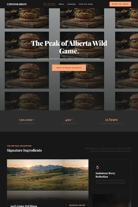 Heritage Hearth & Foothills — Food Truck website design