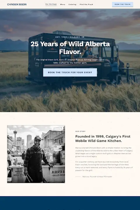 High Country Heritage — Food Truck website design