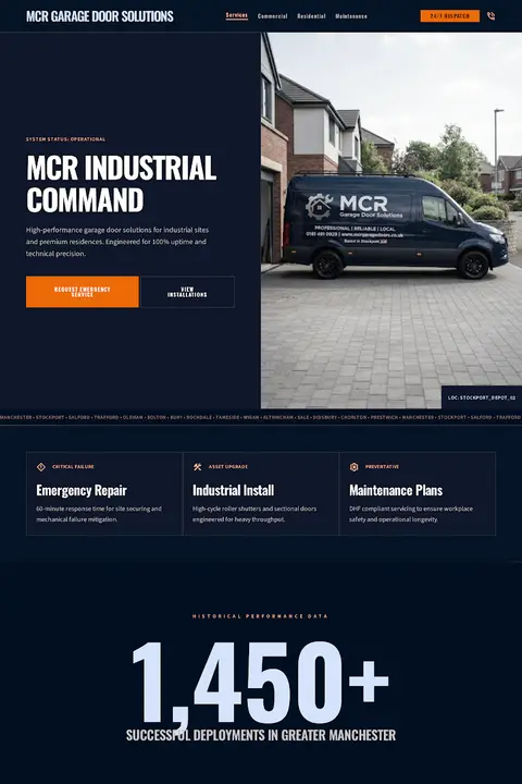 Industrial Command — Garage Door Repair website design