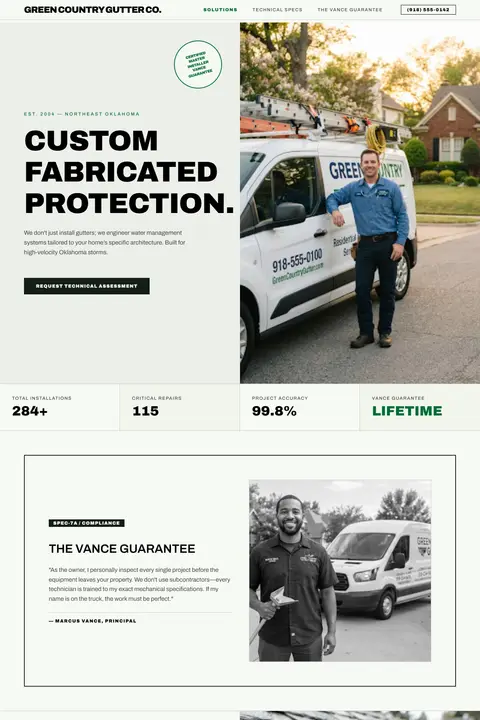 The Gutter Blueprint — Gutter Installation & Repair website design