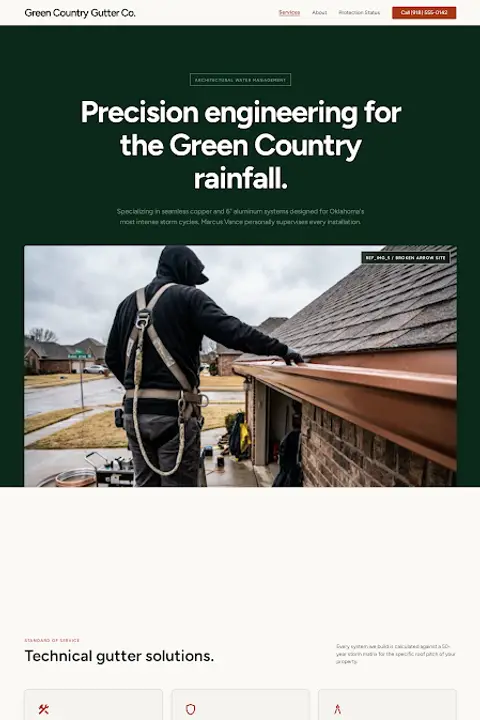 The Architectural Folio — Gutter Installation & Repair website design