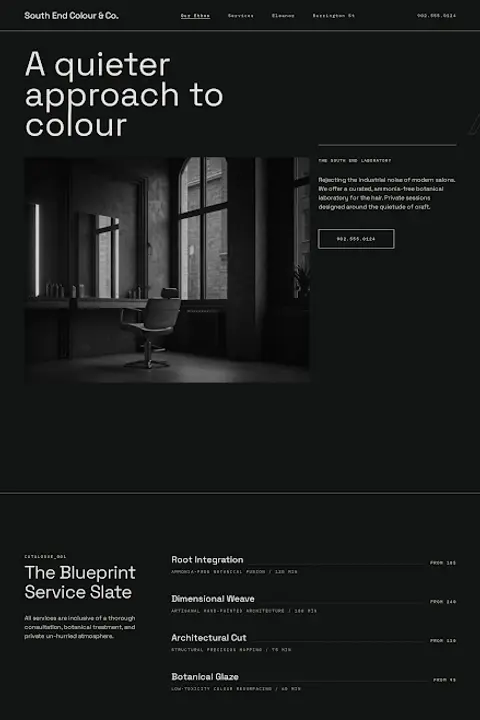 The Botanical Registry — Hair Salon website design