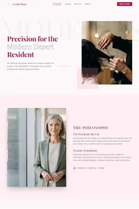 Electric Rose — Hair Salon website design