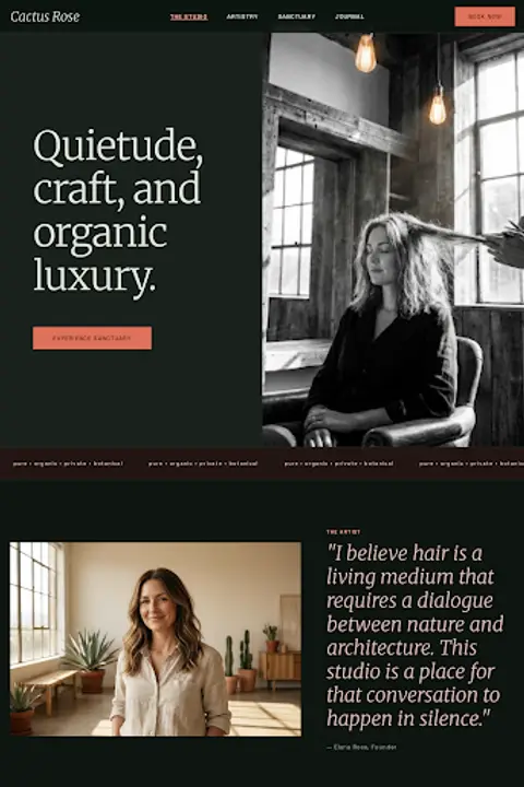 Desert Sanctuary — Hair Salon website design