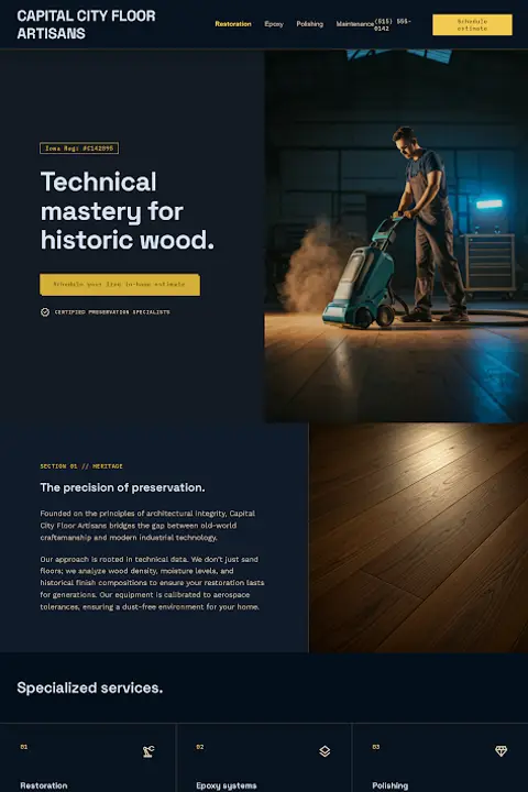 The Industrial Craftsman Ledger — Hardwood Floor Refinishing website design