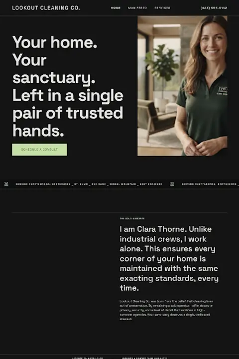 Mountain Sanctuary — House Cleaning website design
