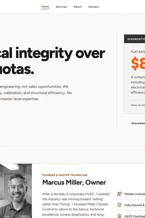 Industrial Blueprint — HVAC website design