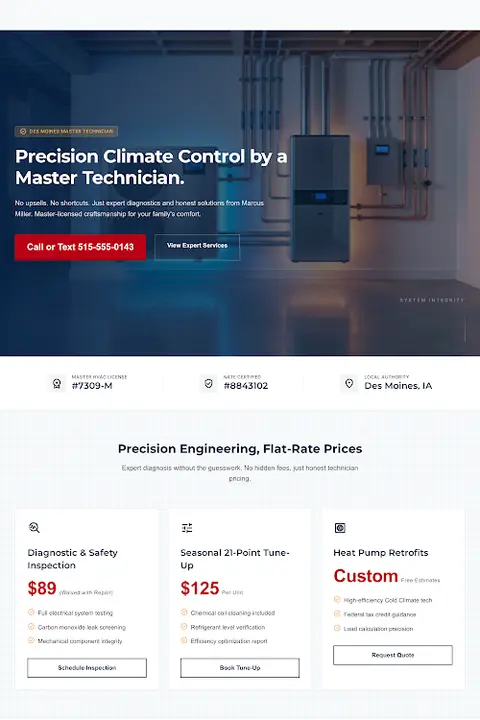 Precision Climate — HVAC website design