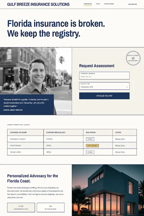 The Security Registry — Insurance Agency website design