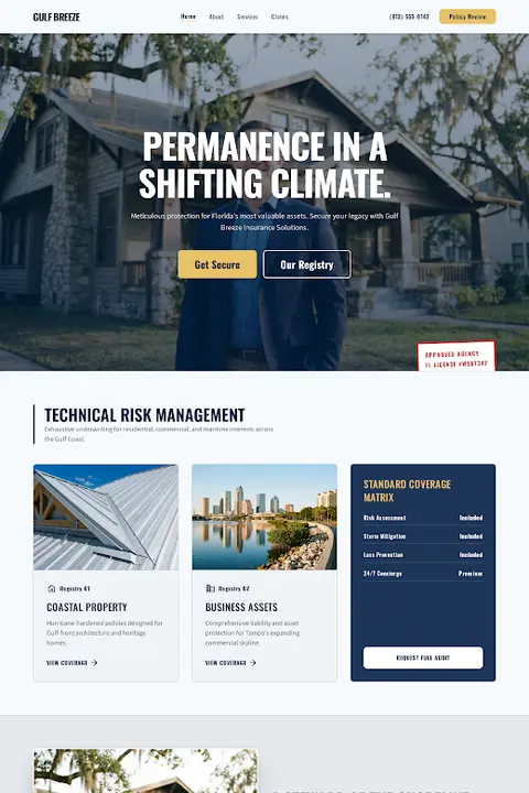 Coastal Ledger — Insurance Agency website design