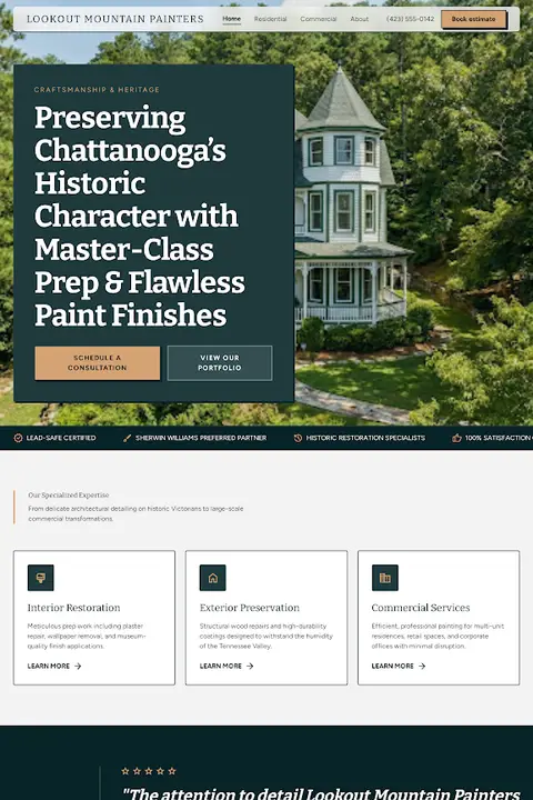 Architectural Precision — Interior & Exterior Painting website design