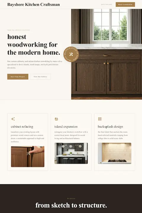 The Artisan's Ledger — Kitchen Remodeling website design