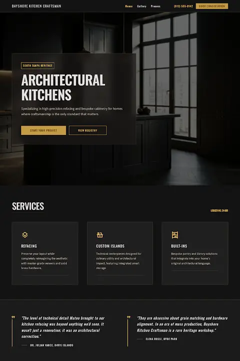 Master's Ledger — Kitchen Remodeling website design