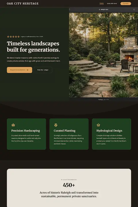 Estate & Arborist Heritage — Landscaping website design