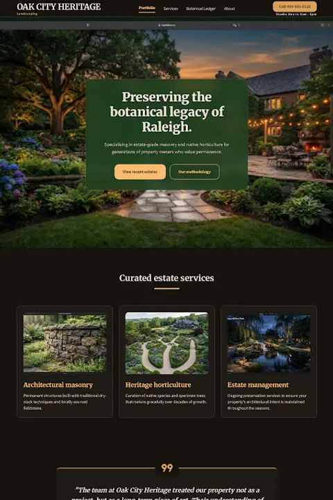 Estate & Arborist Heritage — Landscaping website design