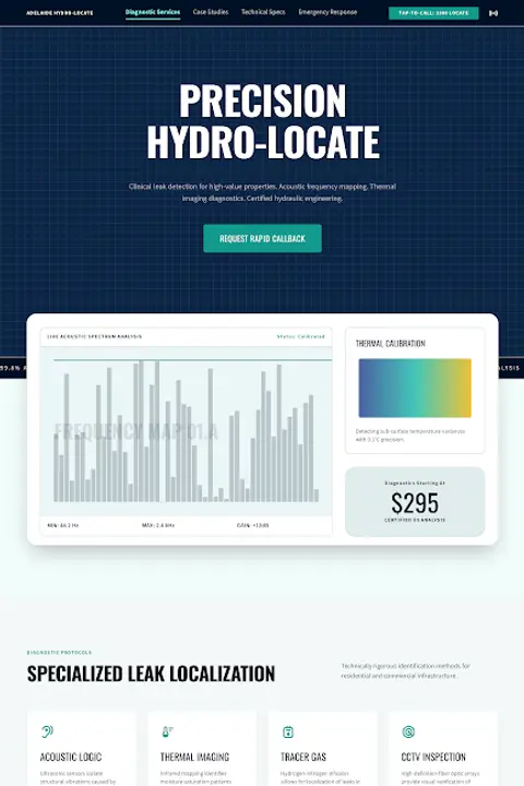 Diagnostic Precision — Leak Detection website design