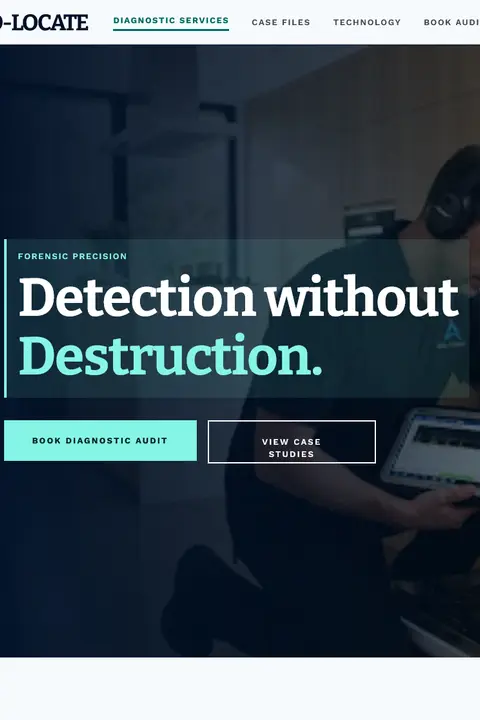Diagnostic Blueprint — Leak Detection website design