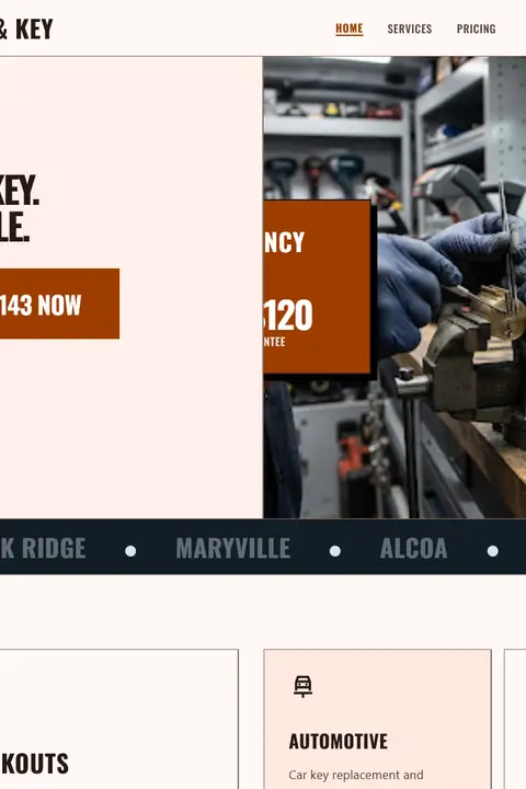 Volunteer Industrial Transit — Locksmith website design