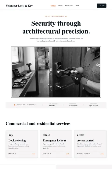 The Heritage Ledger — Locksmith website design