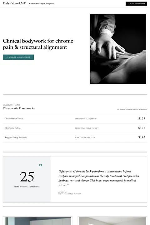 The Medical Ledger — Massage & Spa website design
