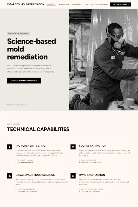The Restoration Journal — Mold Removal website design