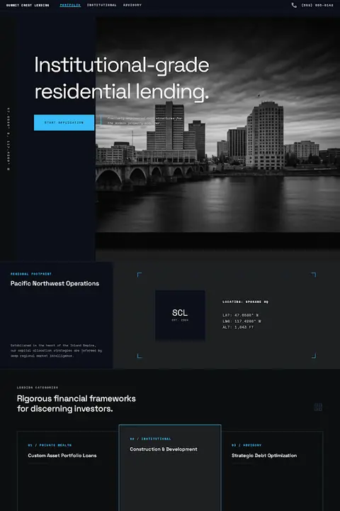 Institutional Ledger — Mortgage Broker website design