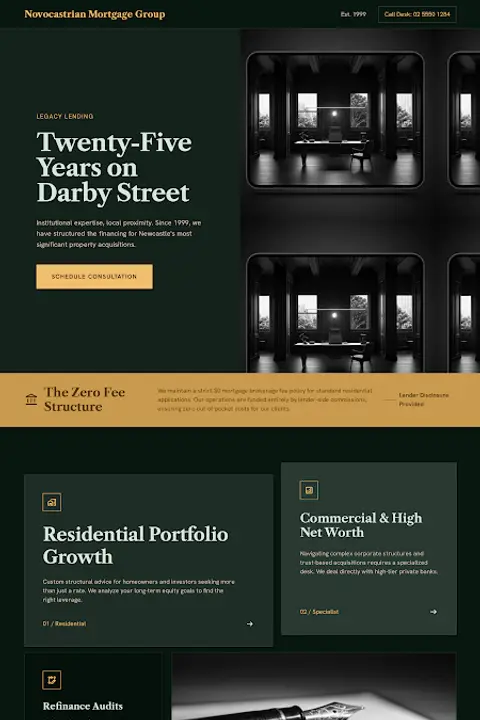 The Ledger of Trust — Mortgage Broker website design