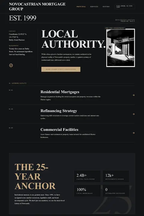The Darby Street Ledger — Mortgage Broker website design