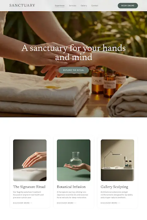 Regency Nail Sanctuary — Nail Salon website design