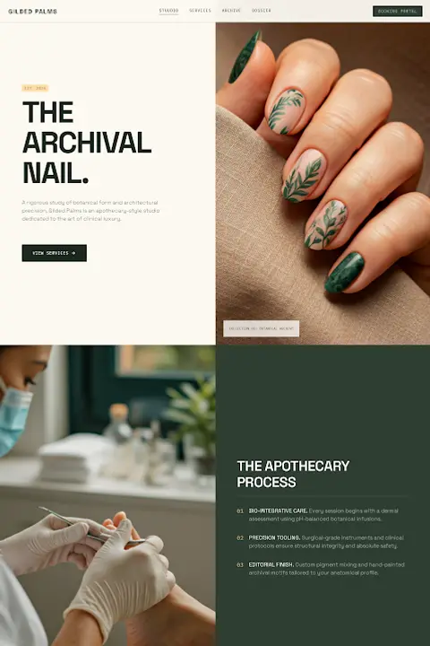 Apothecary Precision — Nail Salon website design