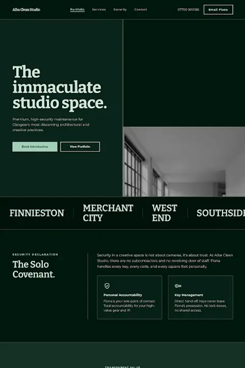 Architectural Grid — Office Cleaning website design