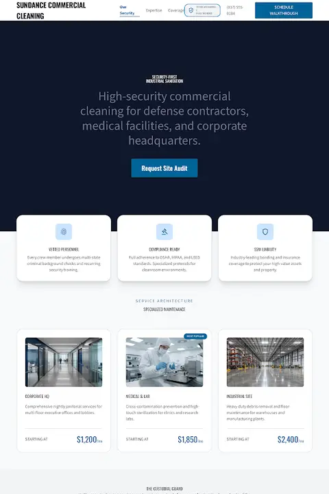 Fort Worth Steel & Glass — Office Cleaning website design