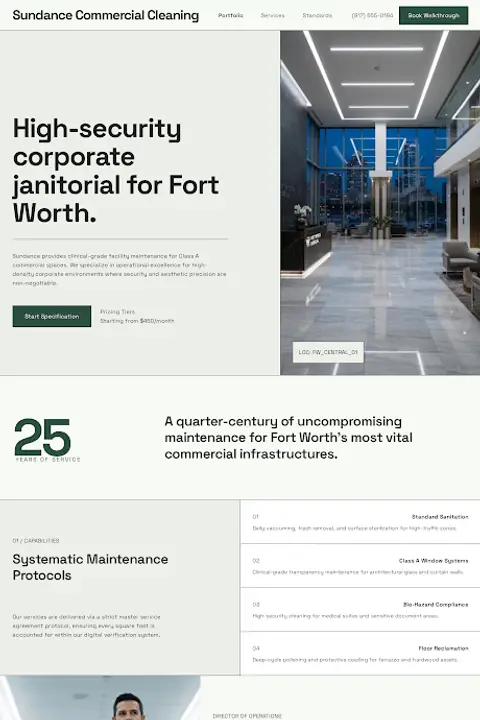 The Architectural Blueprint — Office Cleaning website design