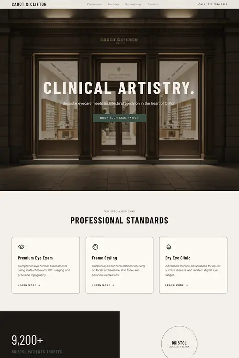 Artisan Architectural — Optometrist website design