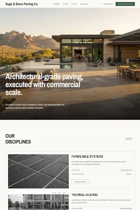 Sage & Stone Architectural System — Paver Installation website design