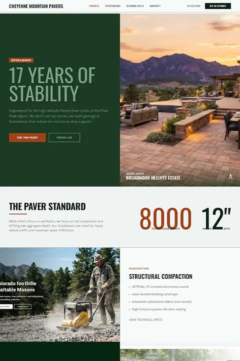Masonry Ledger — Paver Installation website design